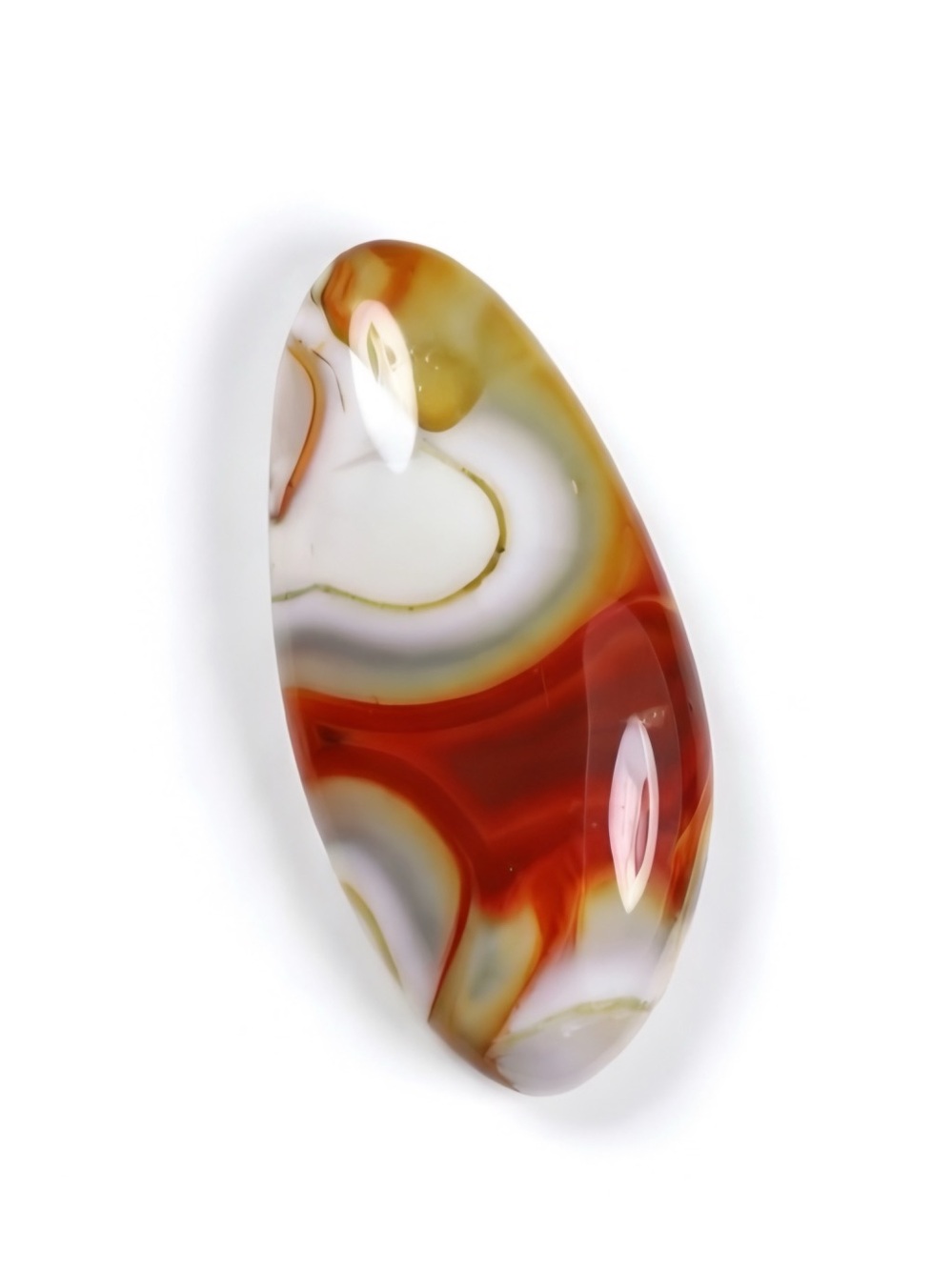 Hand Crafted Agate Accent in Orange, White, and Greenish Tan - Picture 4 of 5